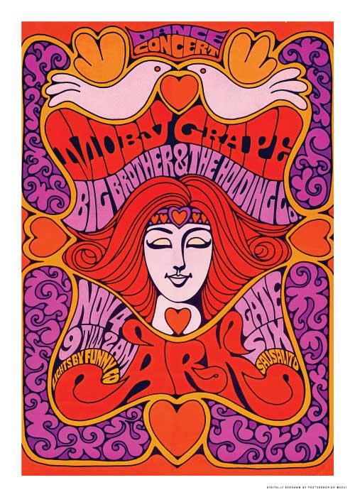 Big Brother Janis Joplin - psykedelisk koncertplakat 1967 – Postershop ...