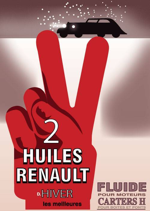 2 Huiles Renault 1934 – Vintage/Retro plakater