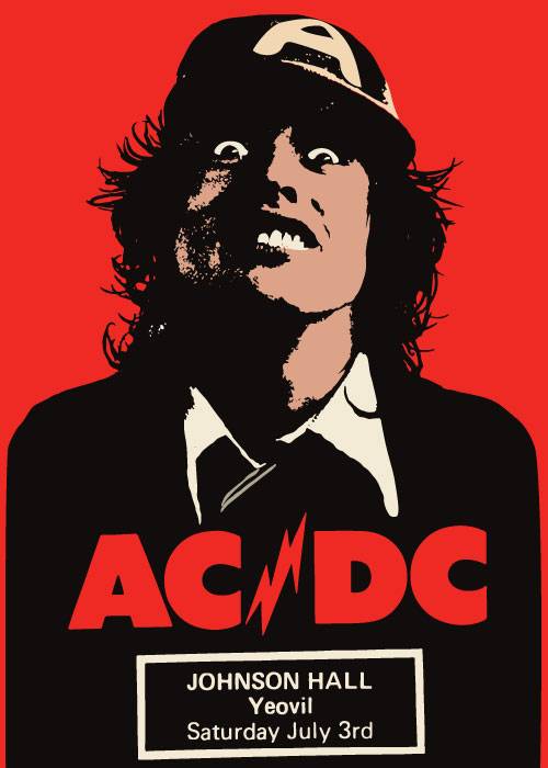Acdc Angus Young Concert Poster – Vintage/Retro plakater