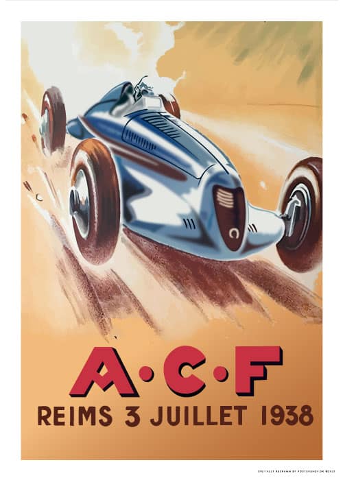 Ac Reims Grand Prix 1938 – Vintage/Retro plakater