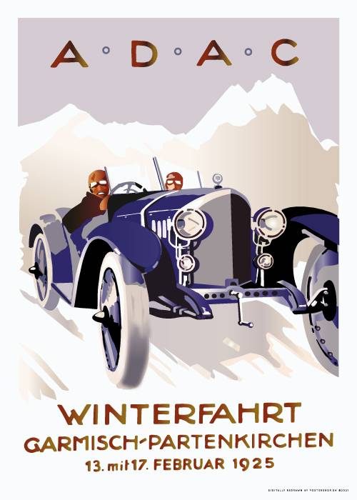 Adac Winterfahrt 1925 – Vintage/Retro plakater