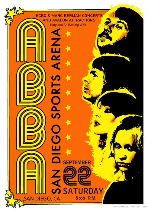 Abba San Diego Concert – Vintage/Retro Posters