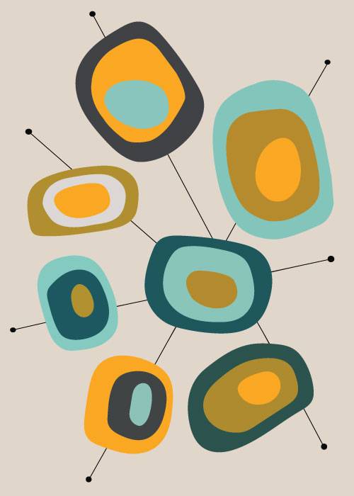 Abstract Blue Molecule – Grafiske Plakater