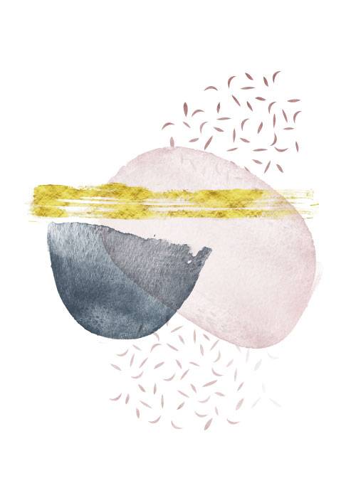 Abstract Gold And Pink Art – Kunst