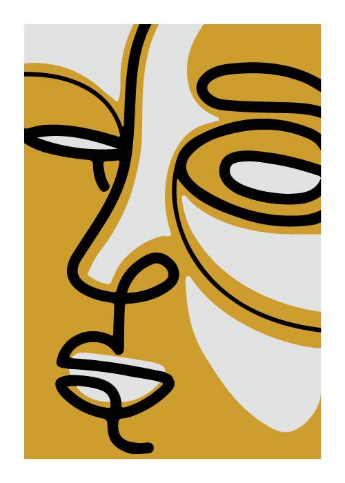 Abstract Orange Face – Kunst