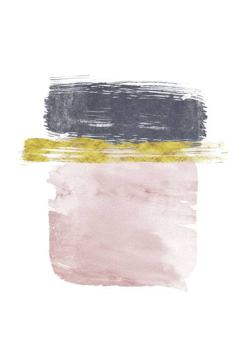 Abstract Pink And Gold Strokes – Kunst