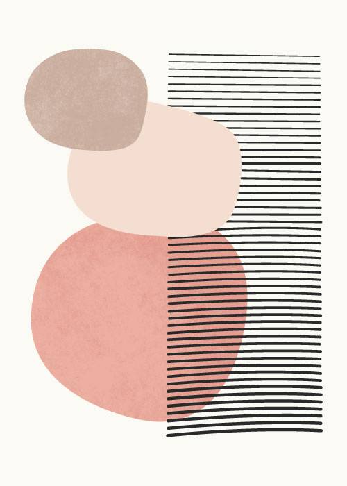 Abstract Shapes And Stripes – Kunst