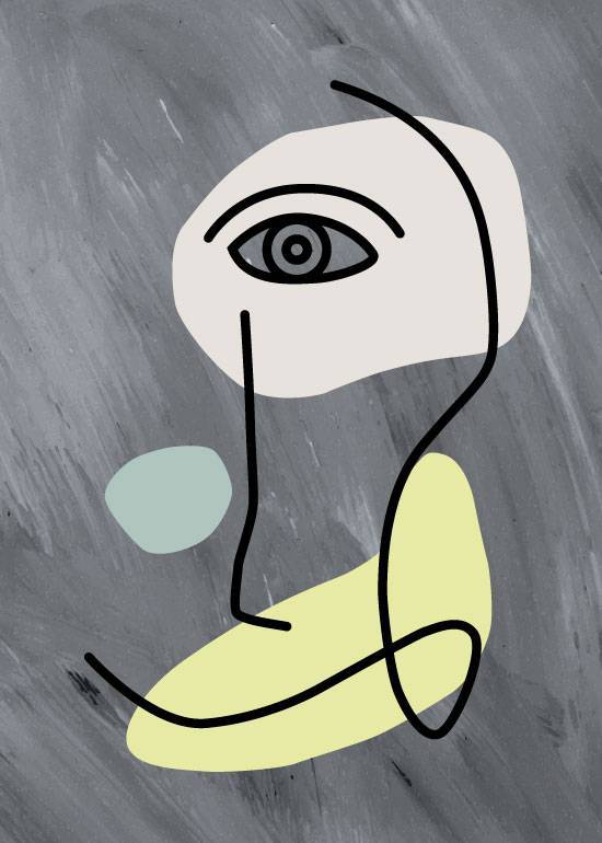 Abstract Figure Face – Kunst