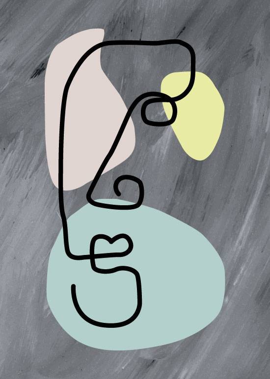 Mans Face – Grafiske Plakater