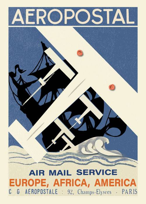 Aeropostal Air Mail Poster – Vintage/Retro plakater