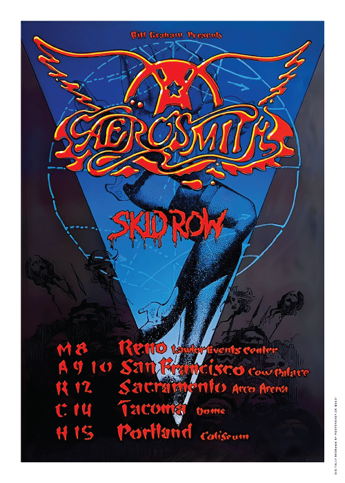 Aerosmith Skid Row Tour 1990 – Vintage/Retro plakater