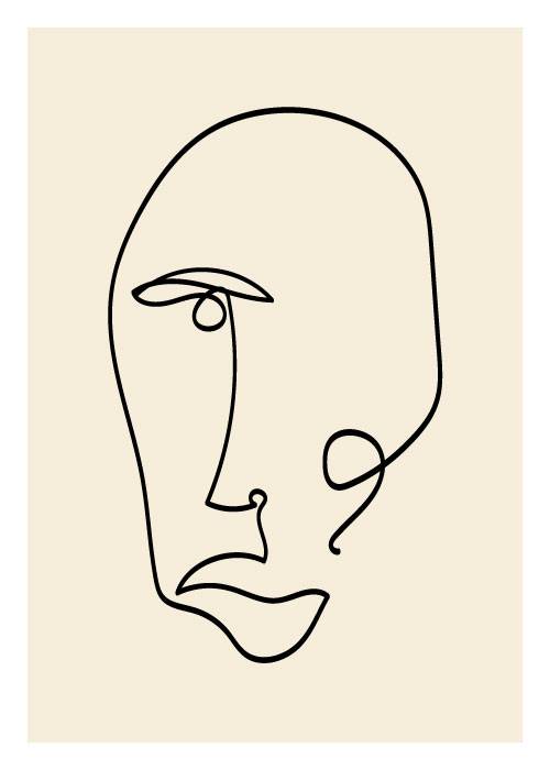 Angular Line Face – Kunst plakat | Postershop.dk – Postershop Int. Denmark