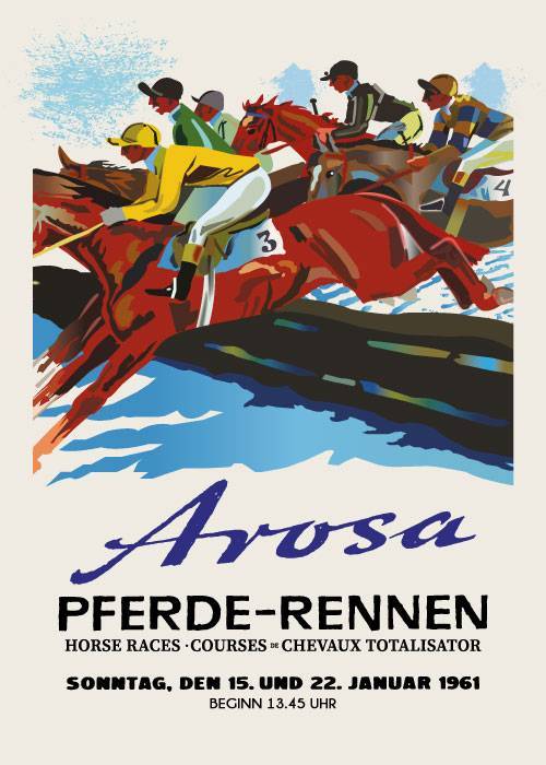 Arosa Horse Race – Vintage/Retro plakater