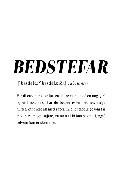 Bedstefar – Tekstplakater