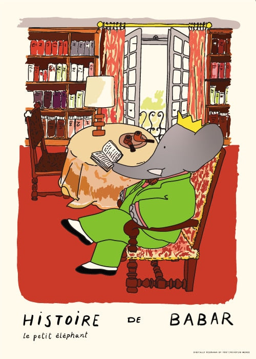 Babar Lit Un Livre – Kunst