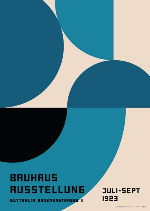 Bauhaus Blue Curves – Kunst