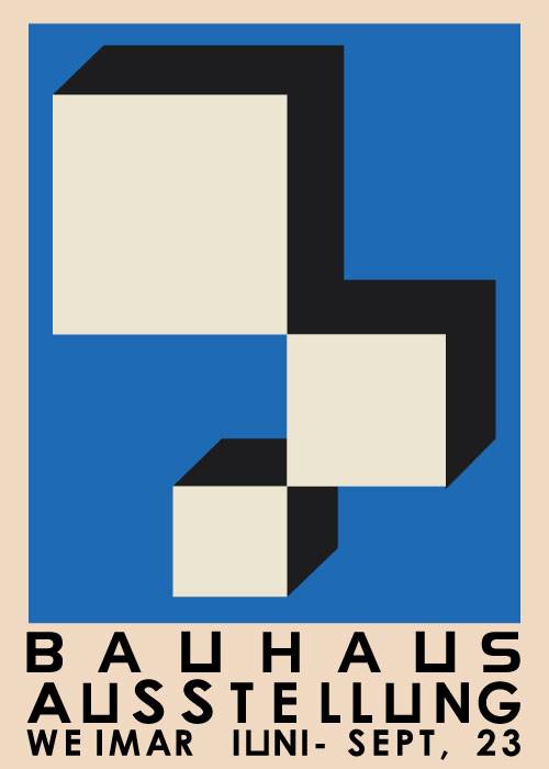 Bauhaus Cubes Blue – Kunst