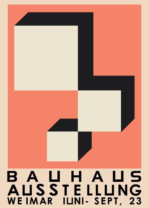 Bauhaus Cubes Peach – Kunst