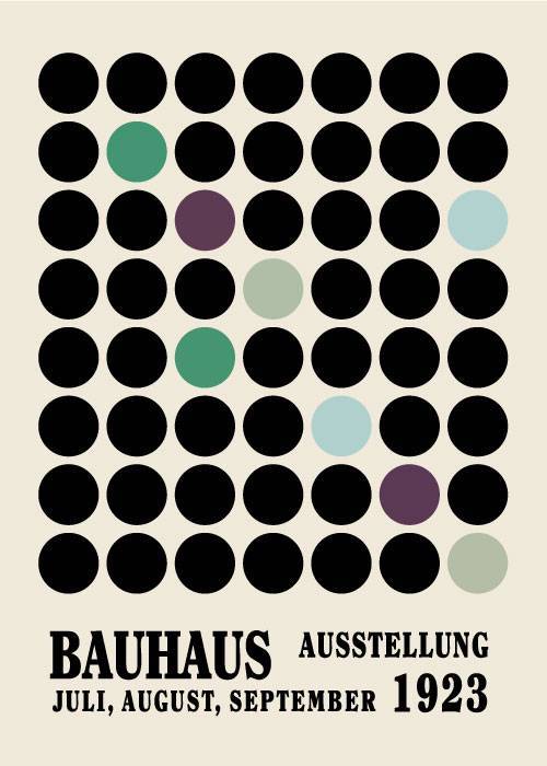 Bauhaus Green And Purple Dots – Kunst