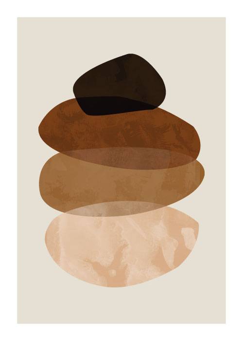 Beige Round Blots – Kunst