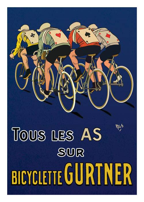 Bicyclette Gurtner Poster – Vintage/Retro plakater