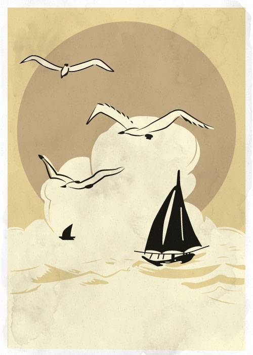 Birds Boats And Sky – Kunst
