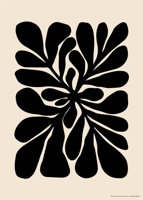 Black Leaf Ink Blot – Kunst