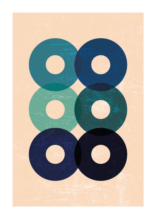 Blue Hollow Circles – Grafiske Plakater