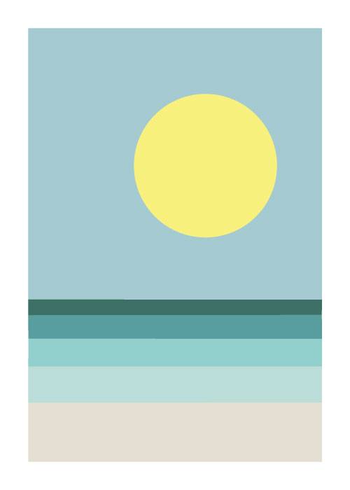 Blue Sunset – Grafiske Plakater