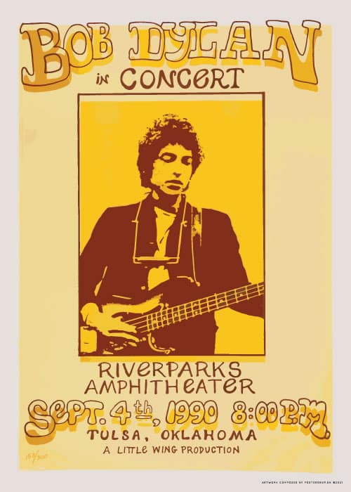 Bob Dylan Tulsa Concert – Vintage/Retro plakater
