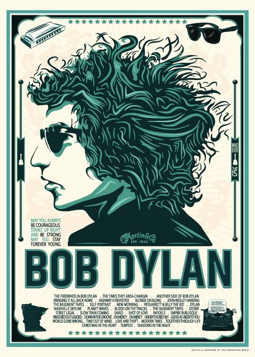 Bob Dylan Turquoise – Vintage/Retro plakater