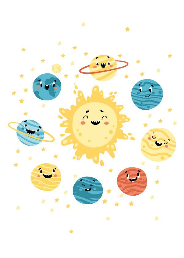 CARTOON SOLAR SYSTEM – Børneplakater