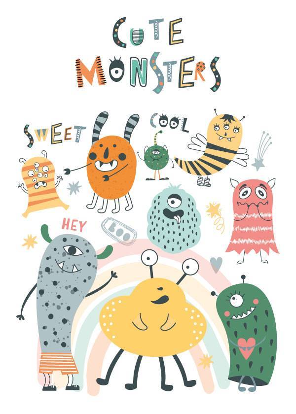 CUTE MONSTERS – Kids' Posters