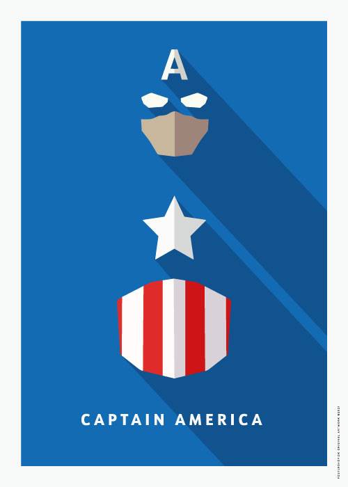 CAPTAIN AMERICA SILHOUETTE – Børneplakater