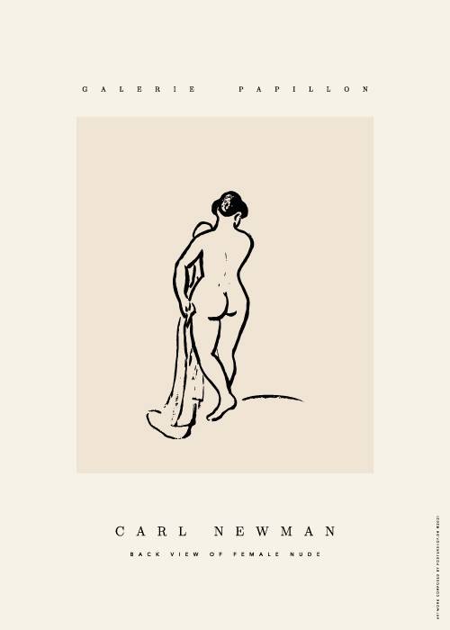 Carl Newman Back View Of Female Nude – Kunst
