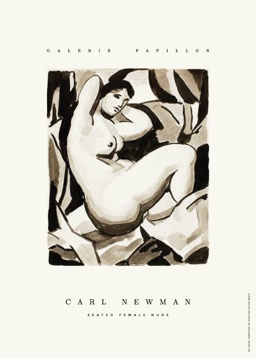 Carl Newman Seated Female Nude – Kunst