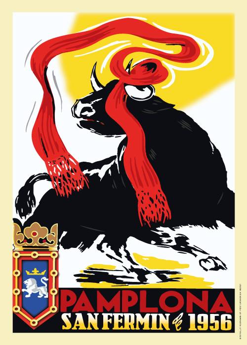 Cartel San Fermin 1956 – Vintage/Retro plakater