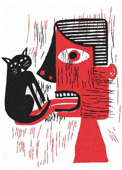 Cat Versus Man – Vintage/Retro plakater