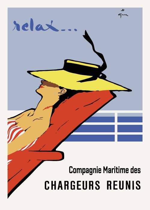 Chargeurs Reunis Relax Poster – Vintage/Retro plakater