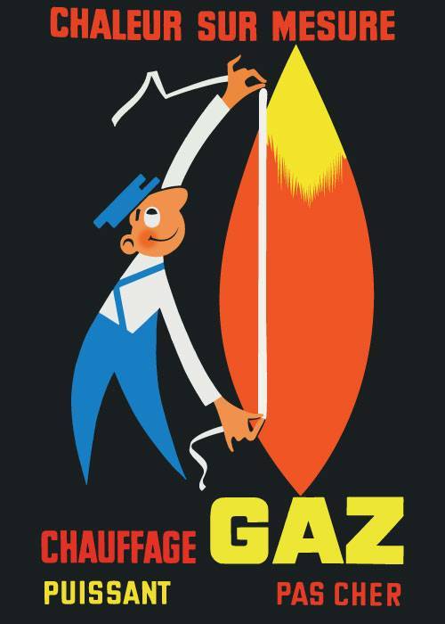 Chauffage Gaz 1960 – Vintage/Retro plakater