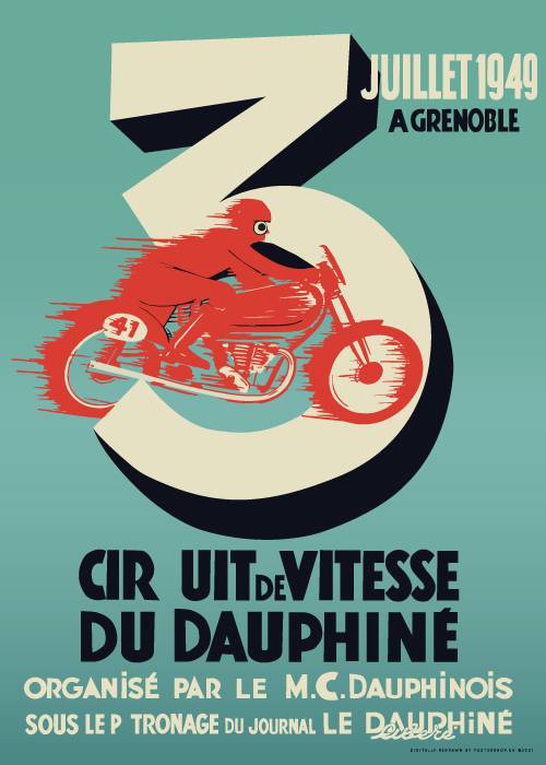 Circuit De Vitesse Du Dauphiné – Vintage/Retro plakater
