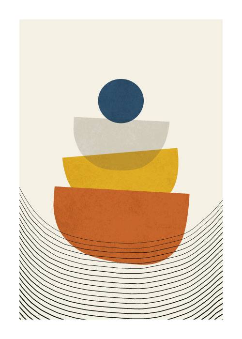 Colourful Mid Century Shapes – Kunst