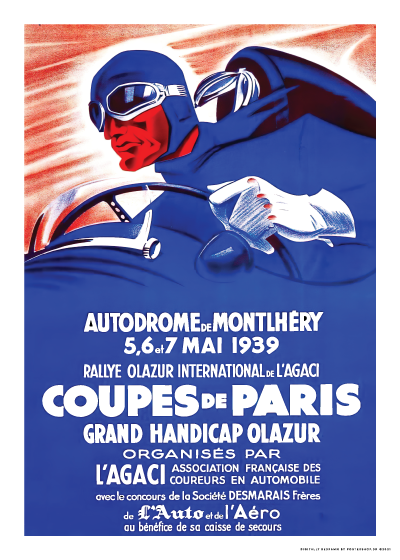 Coupes De Paris Grand Prix 1939 – Vintage/Retro plakater