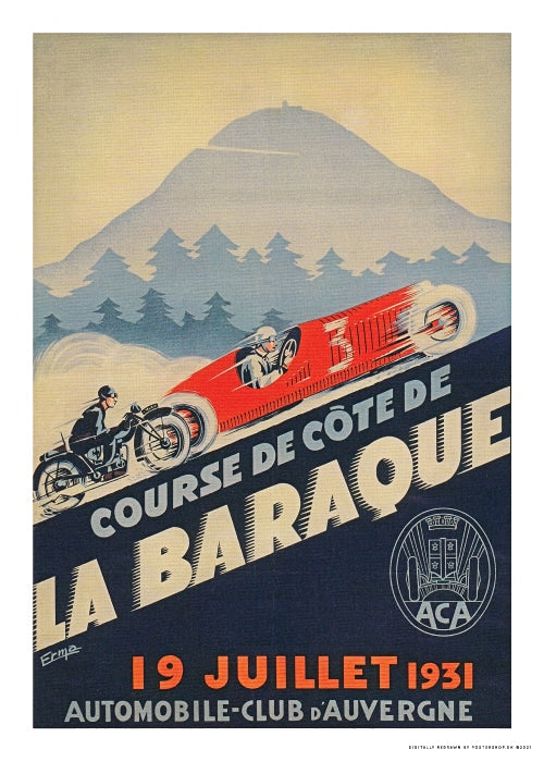 Course De Cote De La Baraque 1931 – Vintage/Retro plakater