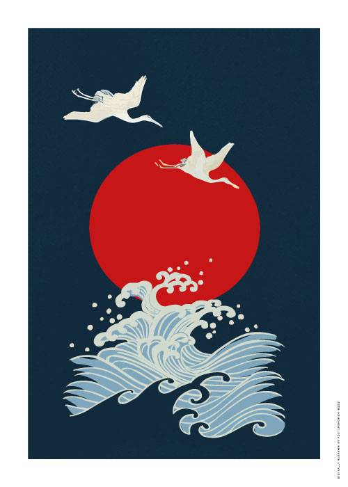 Cranes By Waves – Kunst