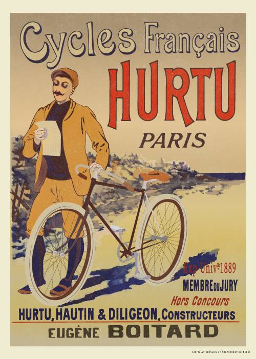Cycles Francais Hurtu – Vintage/Retro plakater