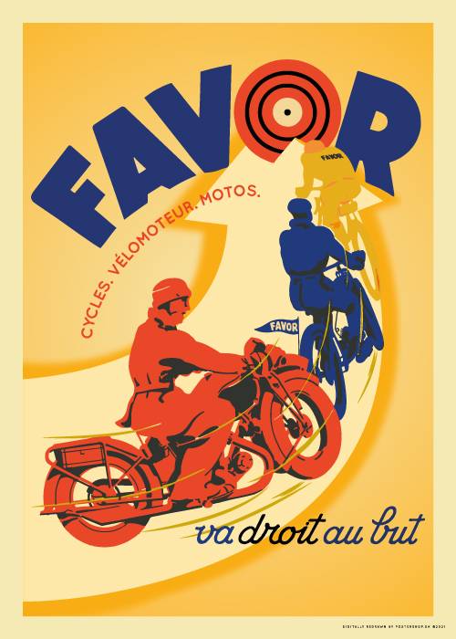Cycles Vélomoteur Motos – Vintage/Retro plakater