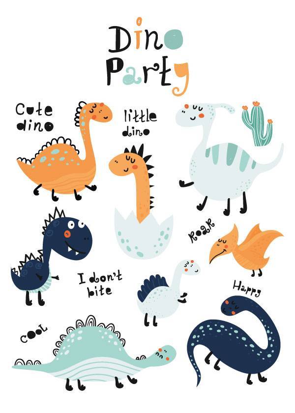 DINO PARTY – Børneplakater