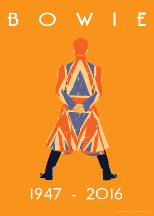 David Bowie Memorial Poster Orange – Grafiske Plakater