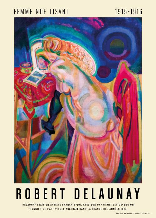 Delaunay Naked Lady Reading – Kunst